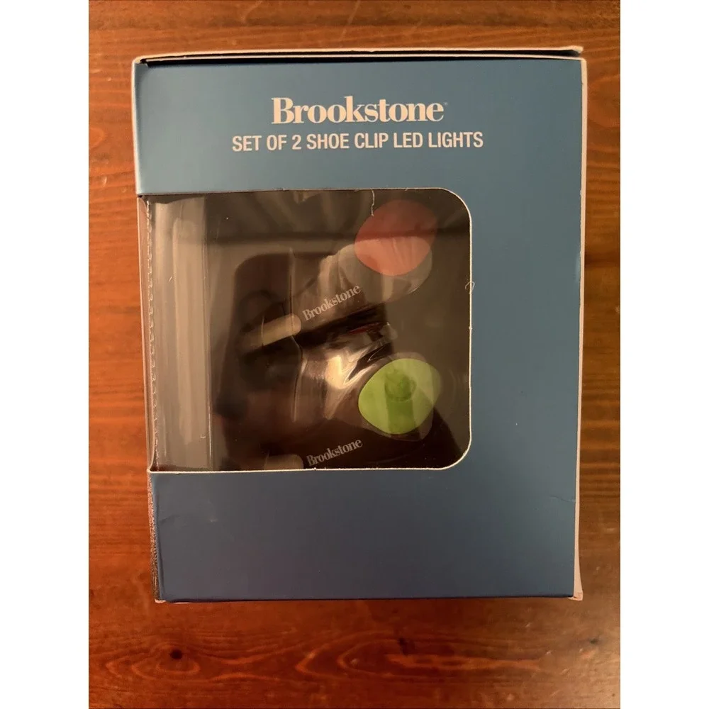 Brookstone Set Of 2 Shoe Clip‎ LED Lights Green And Red New In Box